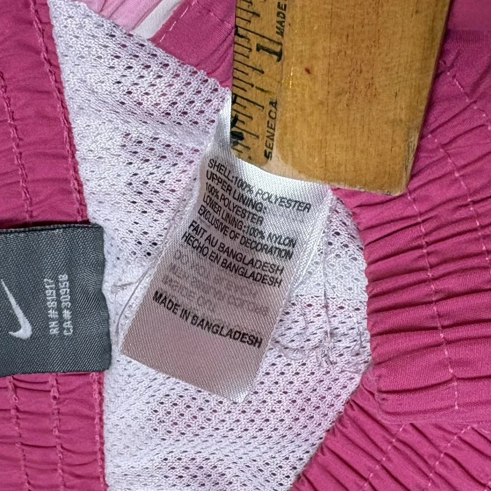 Vtg Y2K Nike Track Pants Logo Size 6 Kids Pink Cargo Mesh Lined